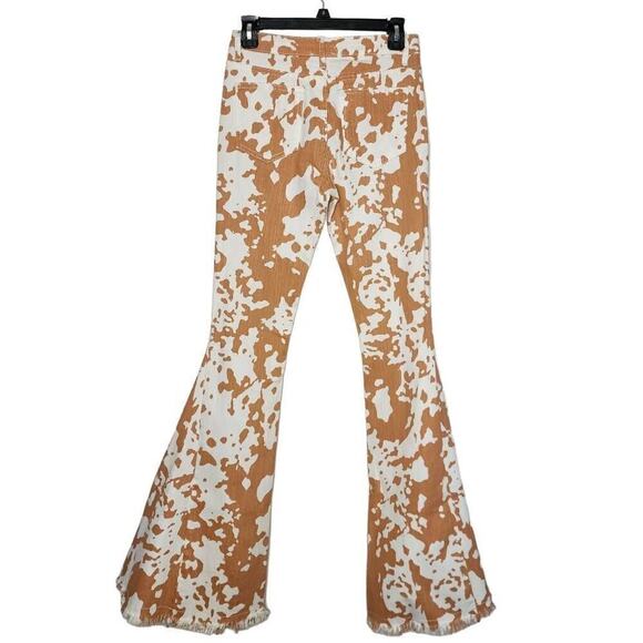Saints & Hearts Women Jeans, Cow Print High Rise Flare Bell Bottom Jeans, S - Picture 11 of 11